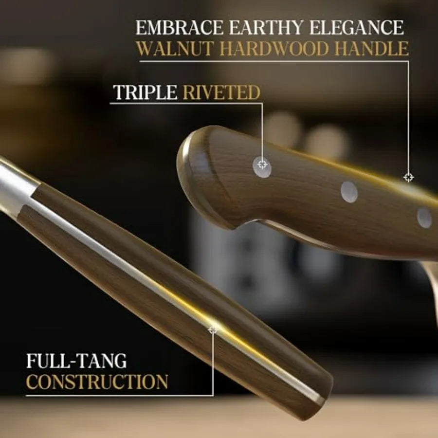 Forged Stainless Steel Knife Set With Full Tang Ergonomic Handles
