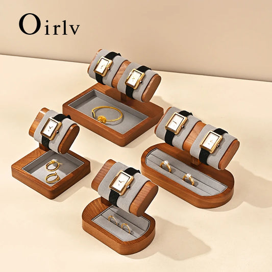 Oirlv Wooden Watch Display Stand And Jewelry Organizer Rack