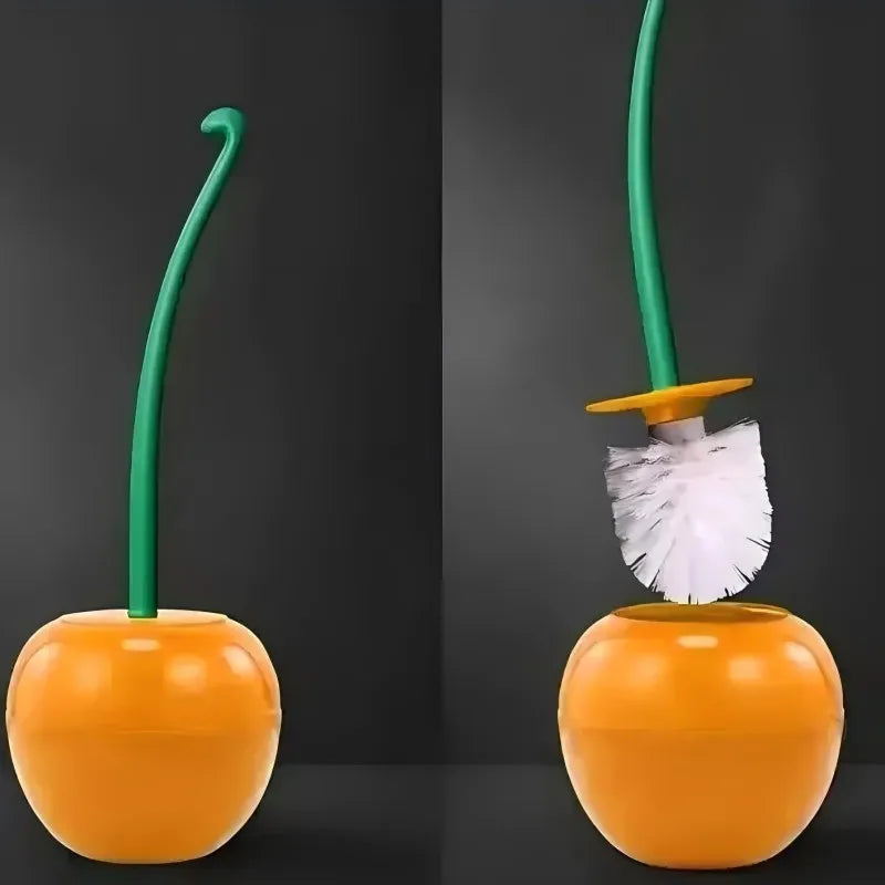 Creative Cherry Shape Toilet Brush Holder Set For Bathroom