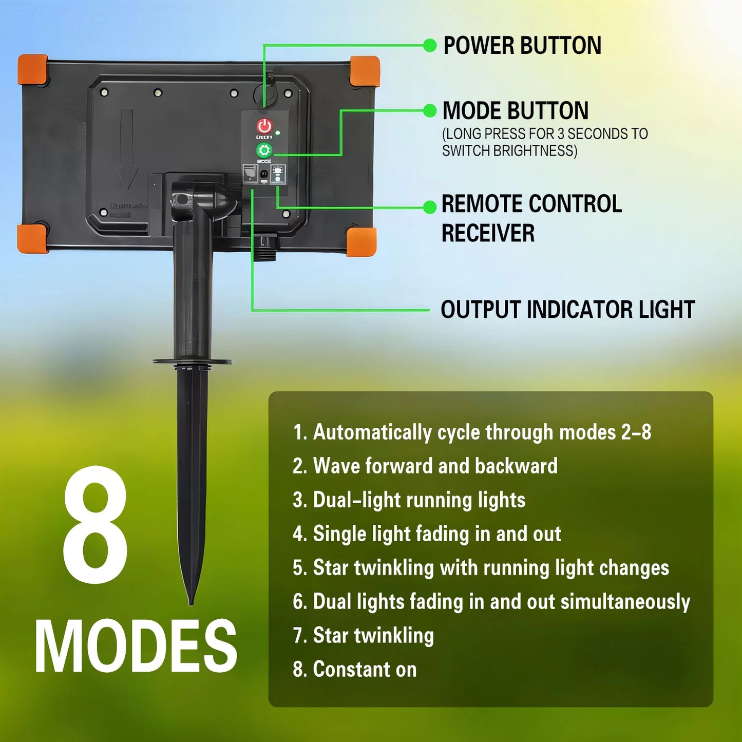 ST38 Solar String Lights With Remote Outdoor Waterproof
