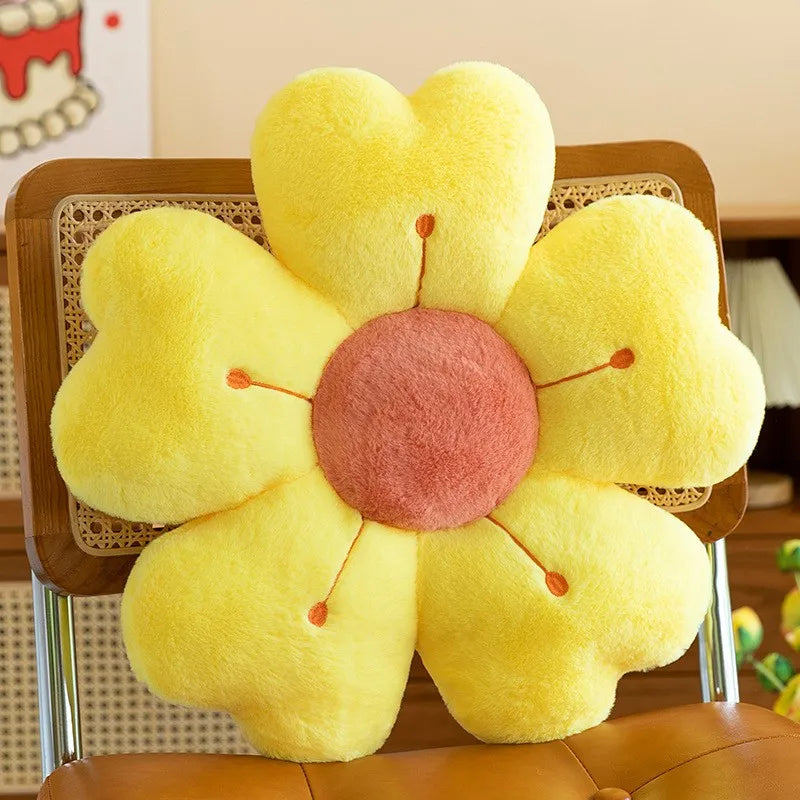 Flower Shaped Plush Throw Pillow For Sofa Chair Floor Cushion