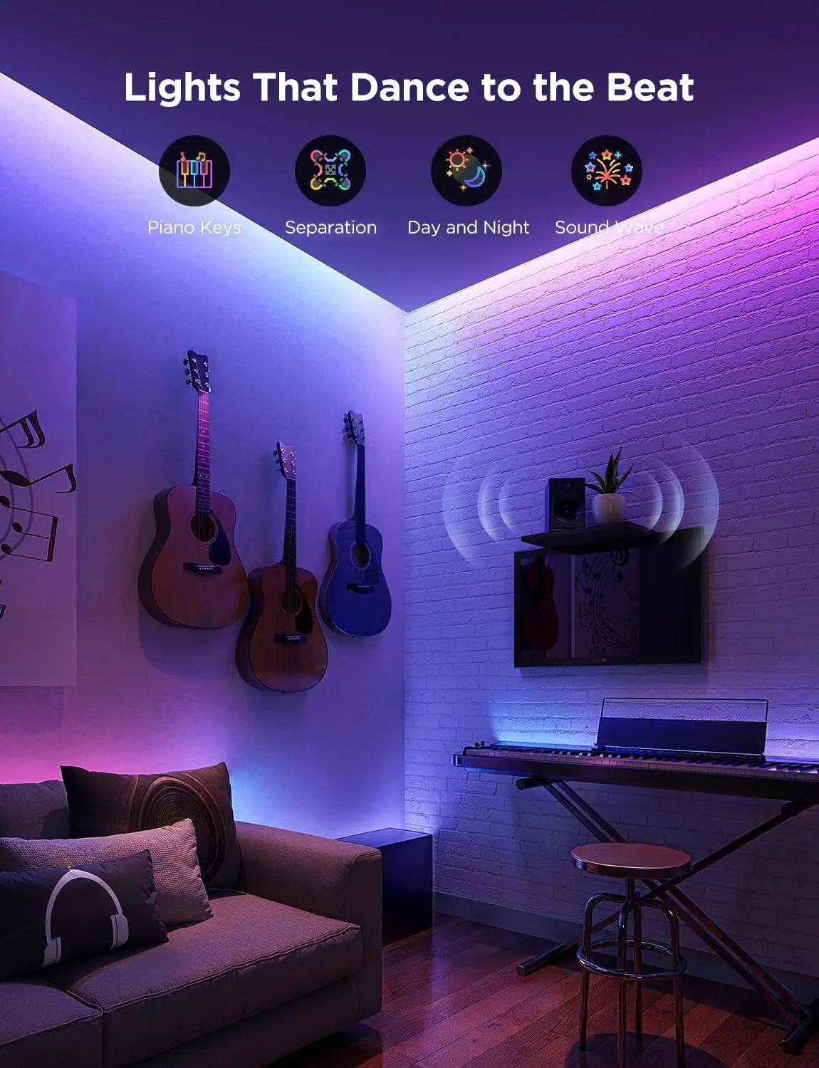 Smart WiFi LED Strip Lights Matter Alexa and Google Assistant