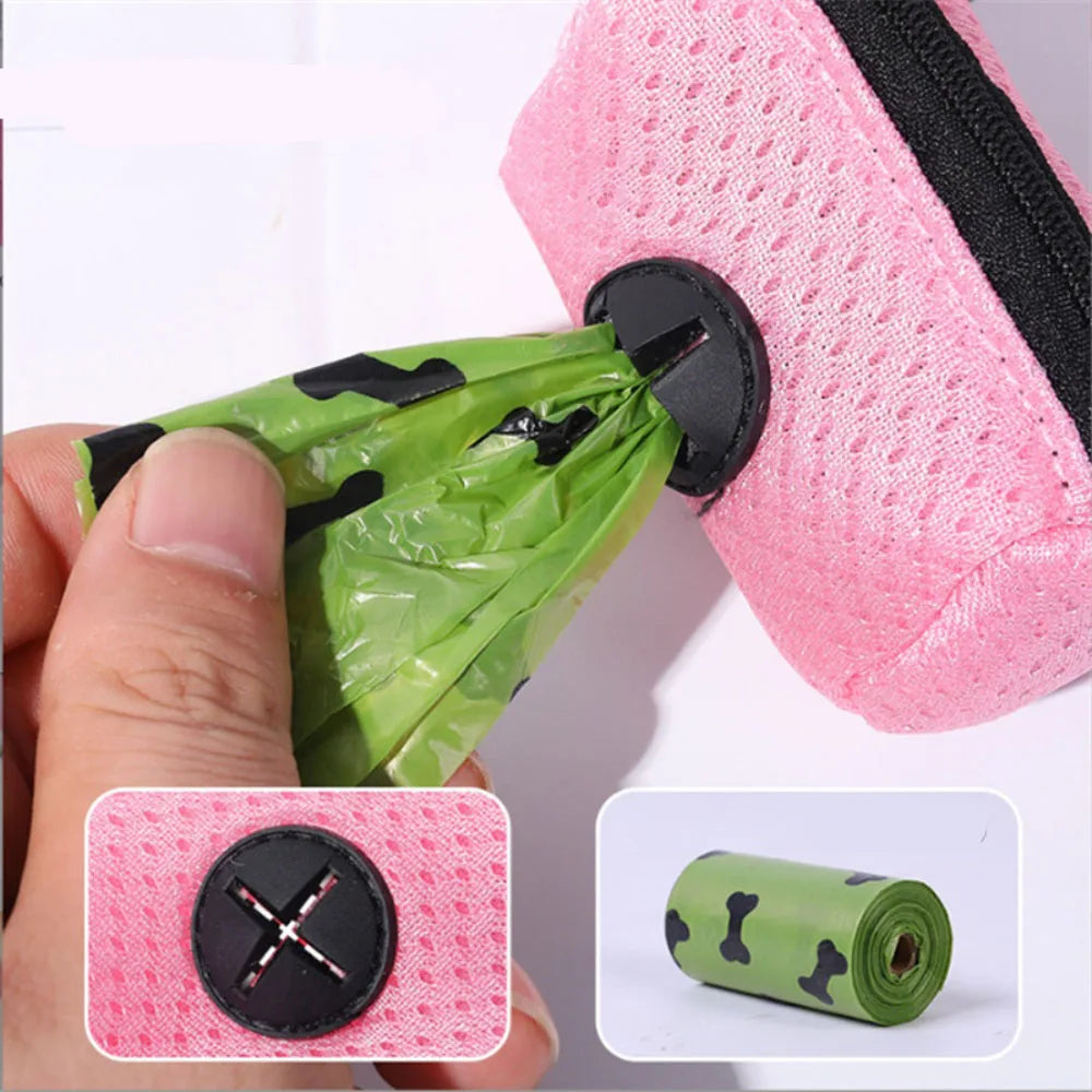 Portable Poop Bag Carrier Dispenser for Walking Dogs