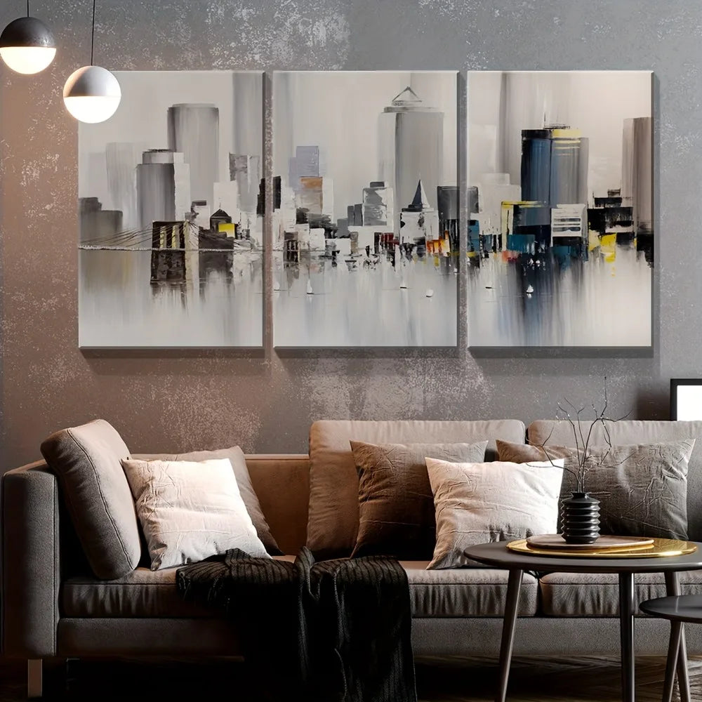 Oil Wall Art Modern New York Cityscape Brooklyn Bridge