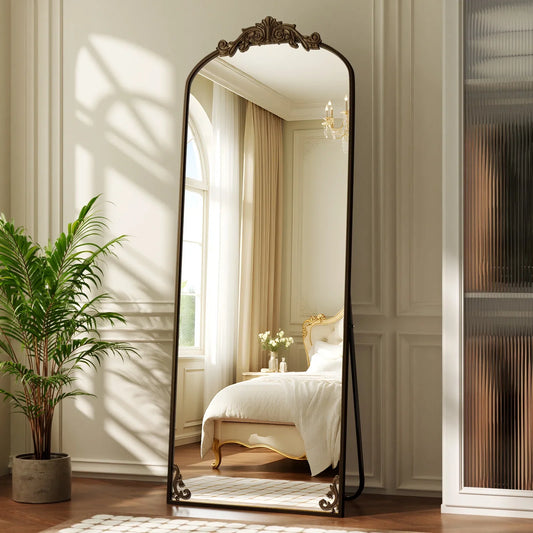 Beautypeak Baroque Flower Wall Mount Mirror Antique Style