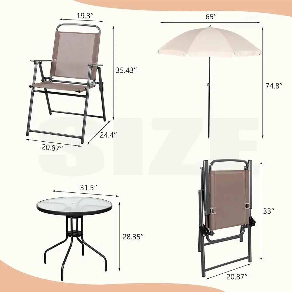 All-Weather 6-Piece Patio Dining Set With Umbrella