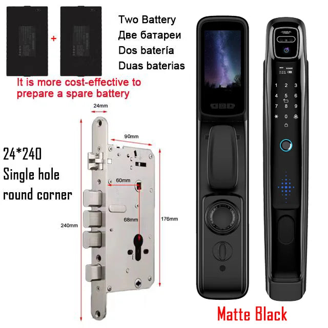 YKESDL WiFi Tuya Face Recognition Smart Door Lock With Camera