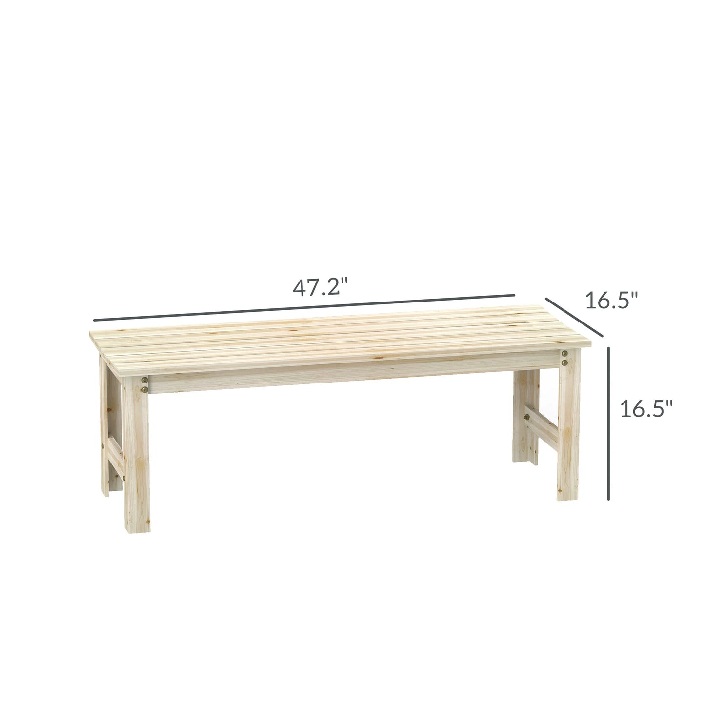 Outsunny Wooden Outdoor Garden Bench For Patio Seating
