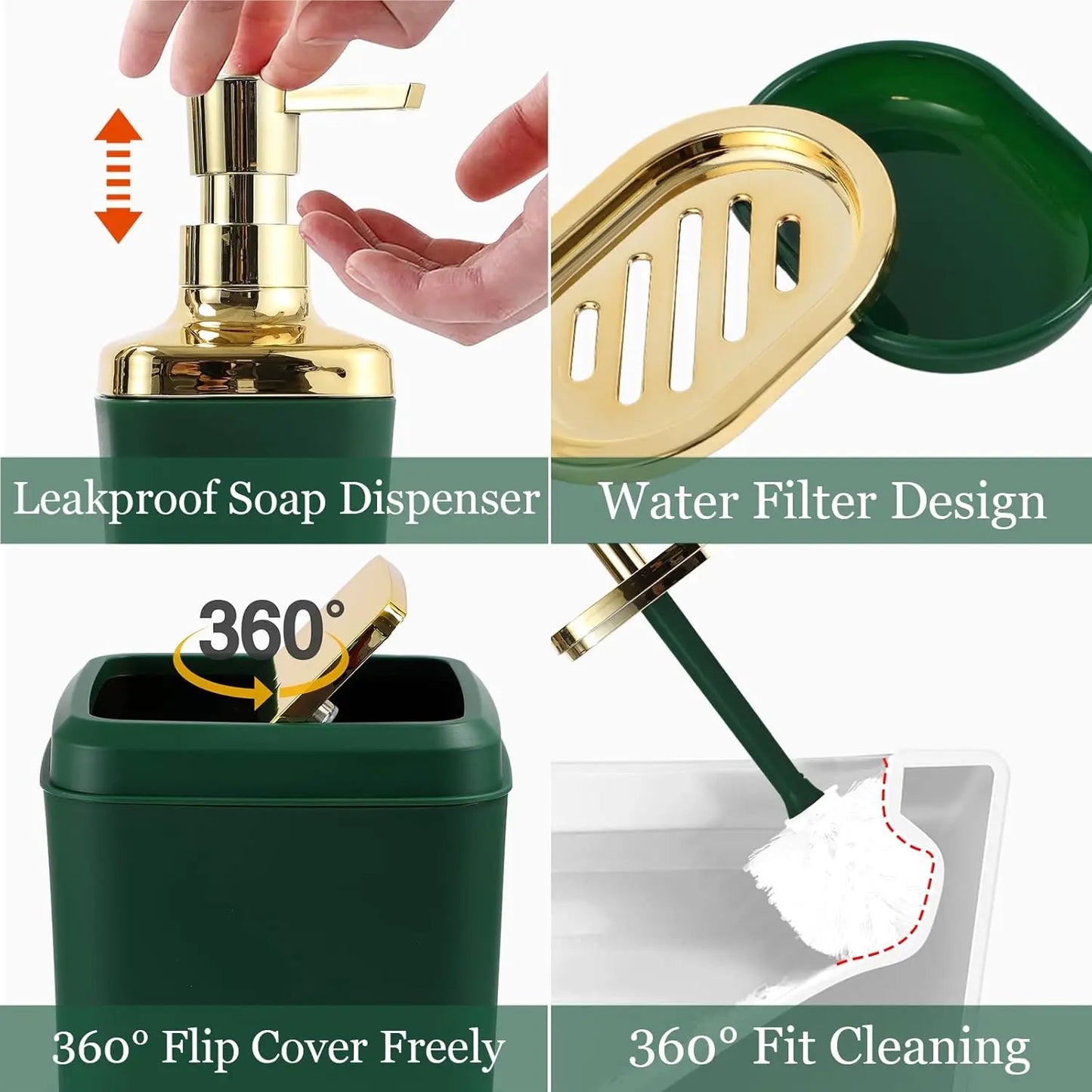 Ombre 24pc Bathroom Set With Shower Curtain Rugs Soap Dispenser
