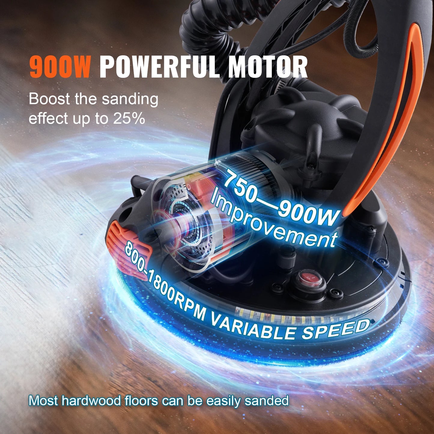 SucceBuy 850W Drywall Sander With Self Suction Handle