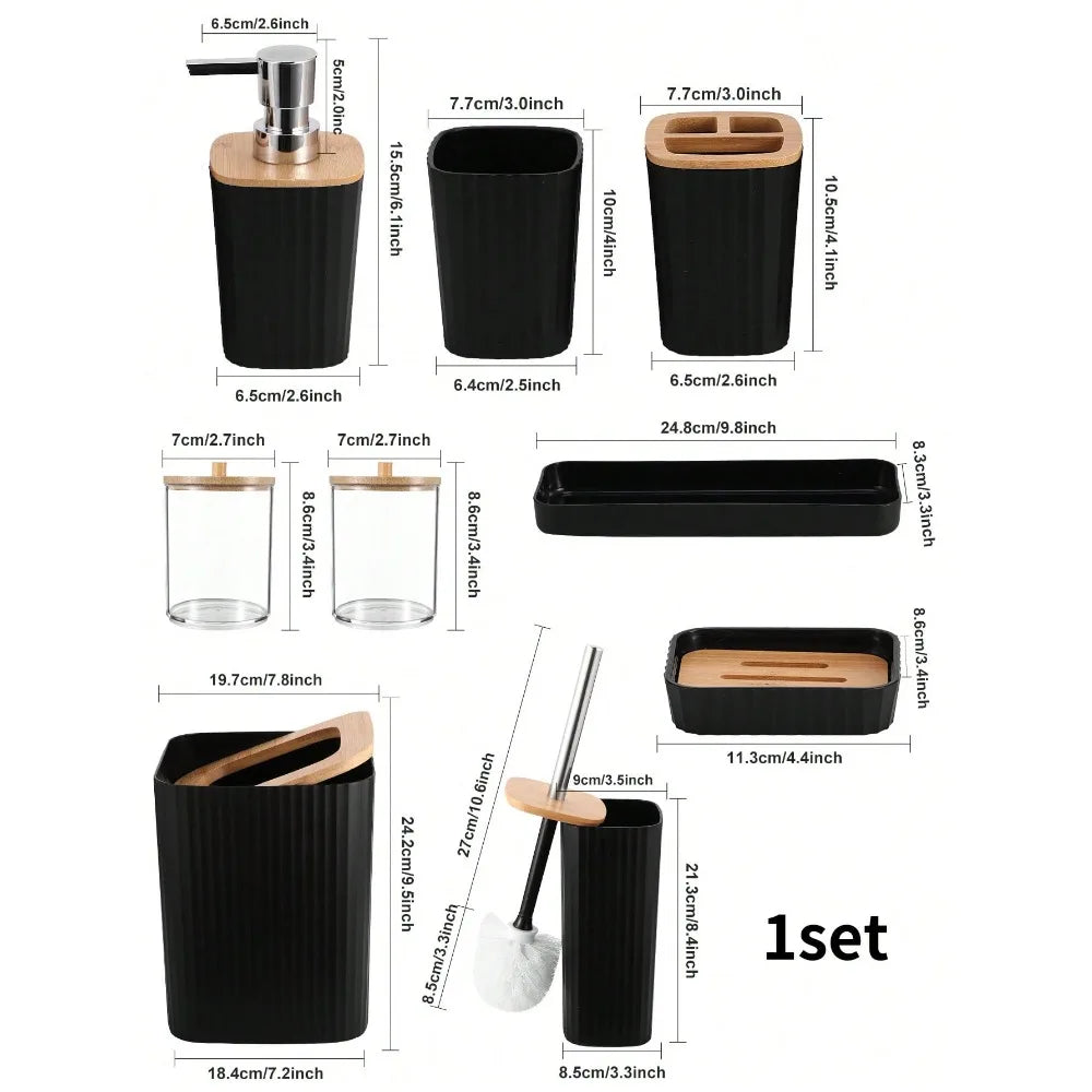 Bathroom Accessories Set With Shower Dispenser And Toilet Brush