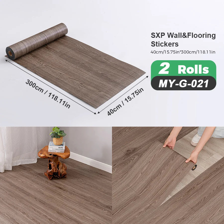 Self-Adhesive Wall and Floor Sticker Wood Grain Marble Design Wallpaper