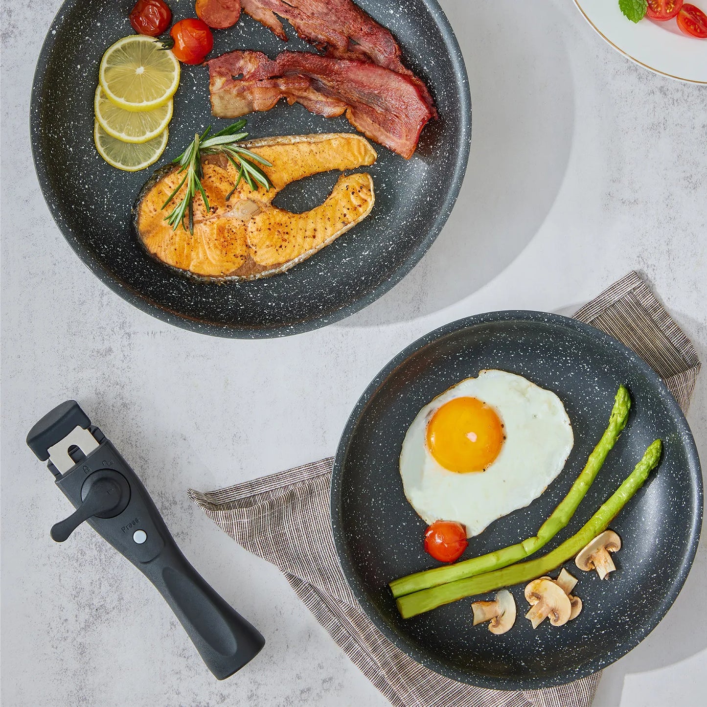 Nonstick Induction Cookware Set With Removable Handles And Stackable Design