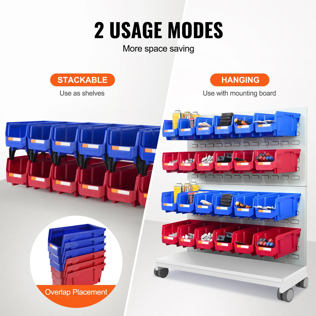 SucceBuy Stackable Plastic Parts Bin Storage Box Organizer Garage Tools