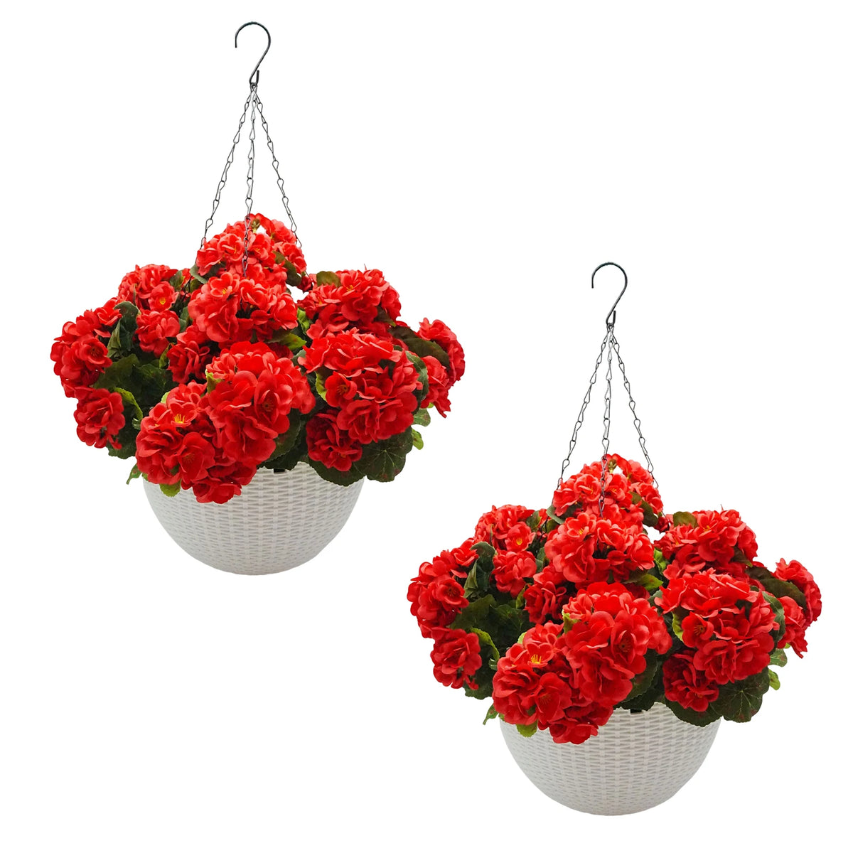 Artificial Geraniums Hanging Baskets For Outdoor Patio Garden Decor