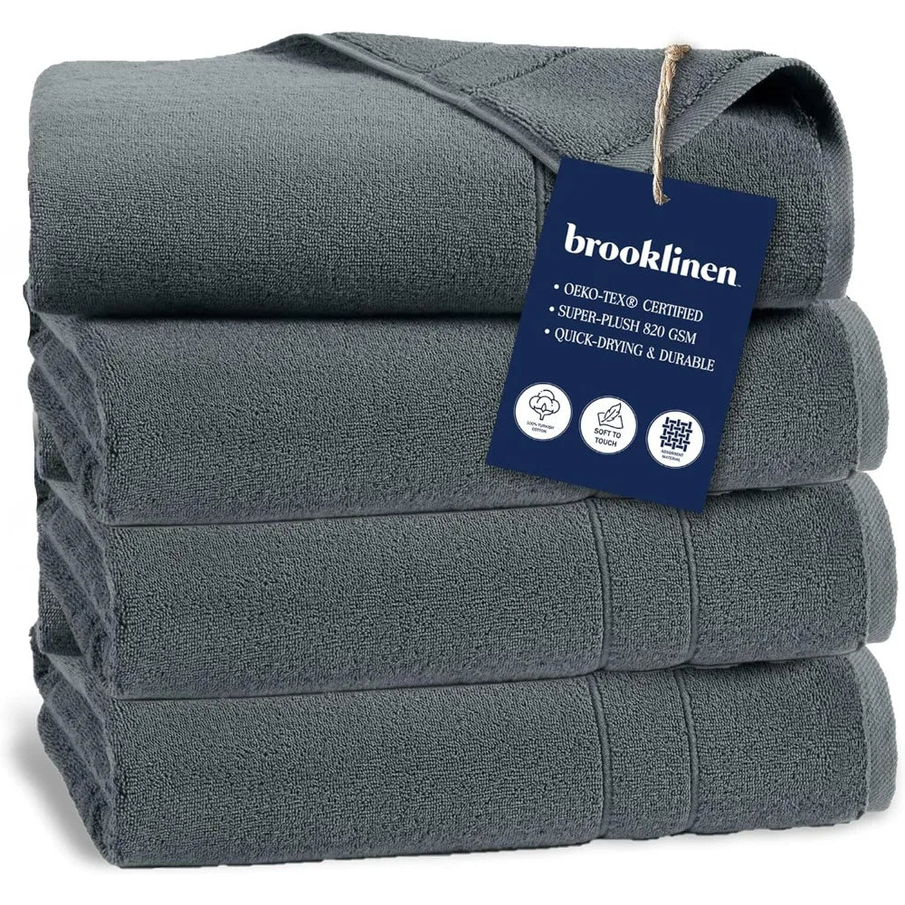 Turkish Cotton Bath Towel Set Super-Plush Four Towels Absorbent