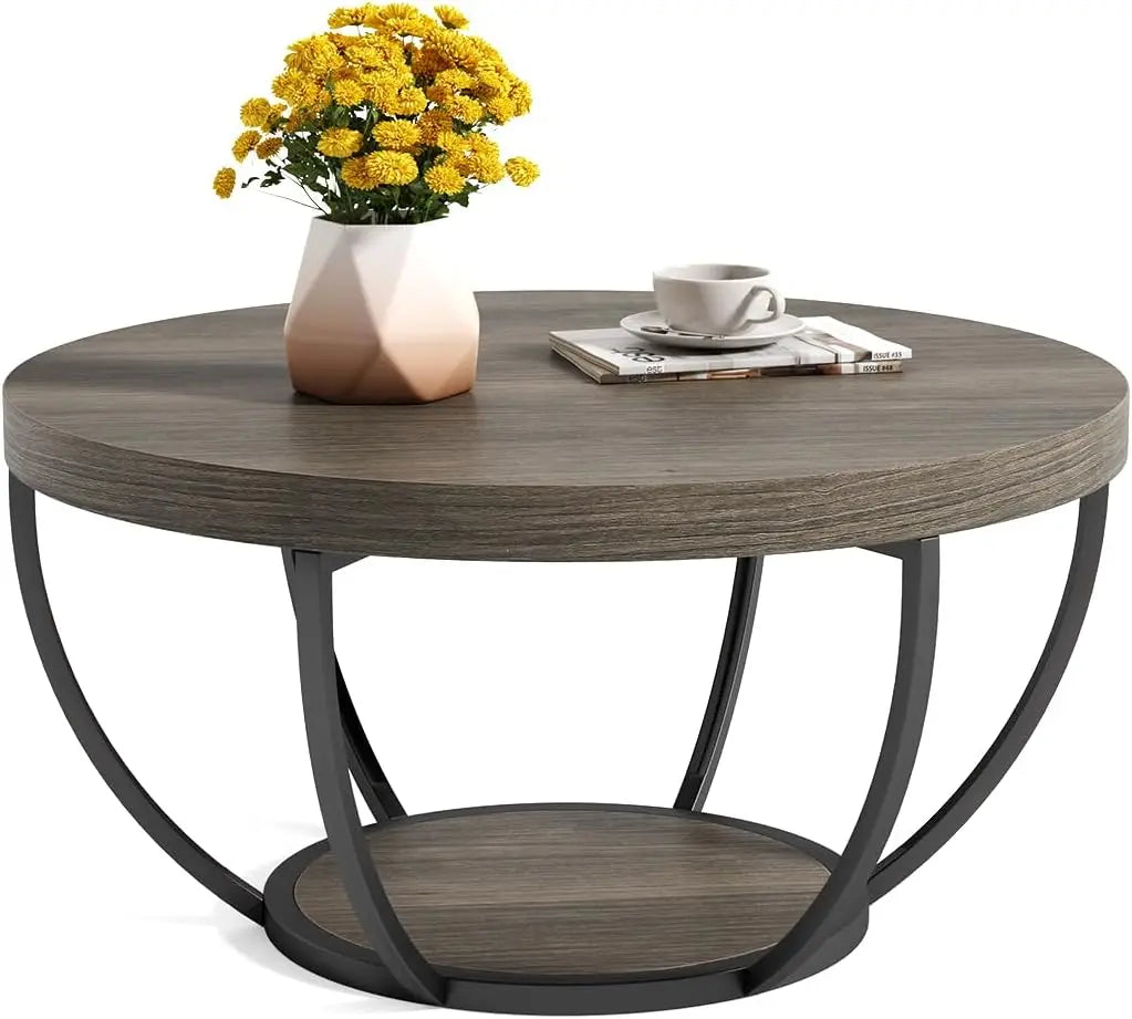 Little Tree Marble Coffee Table With Metal Legs Open Storage