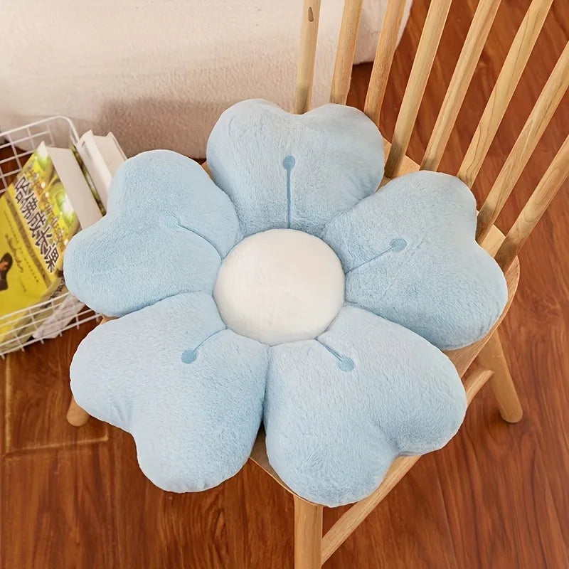 Flower Shaped Plush Throw Pillow For Sofa Chair Floor Cushion