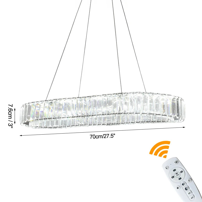 GreeLustr Modern Crystal Led Chandelier Dimming Remote Control Ceiling Lamp