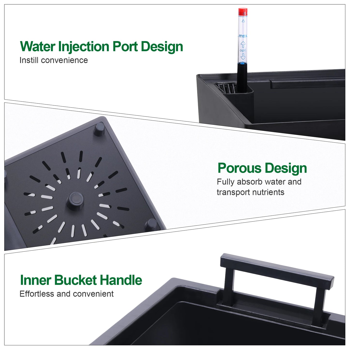 Outdoor Indoor Planter Pots With Drainage Holes Auto Watering