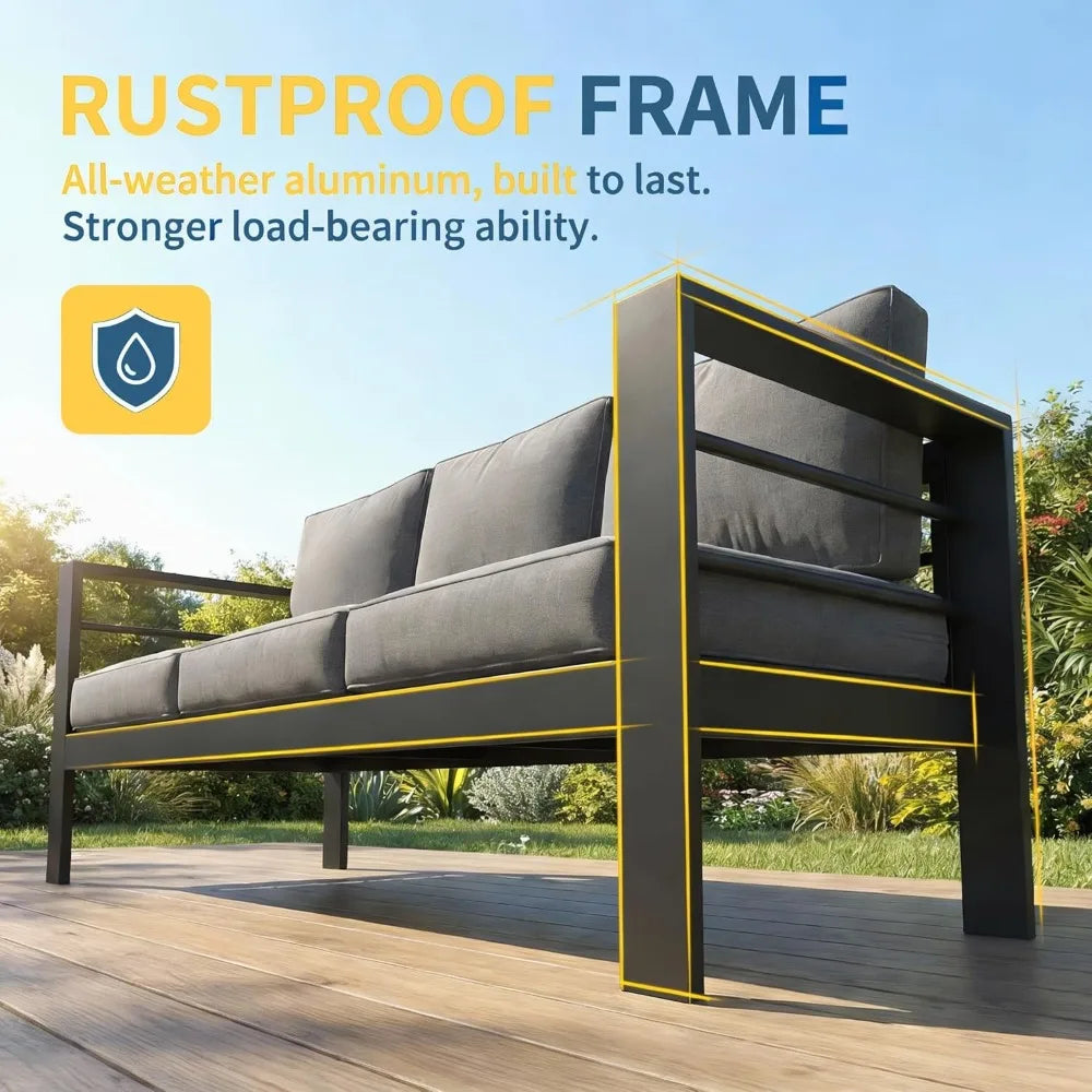 XIAOLANG Aluminum Patio Furniture Set for All Weather
