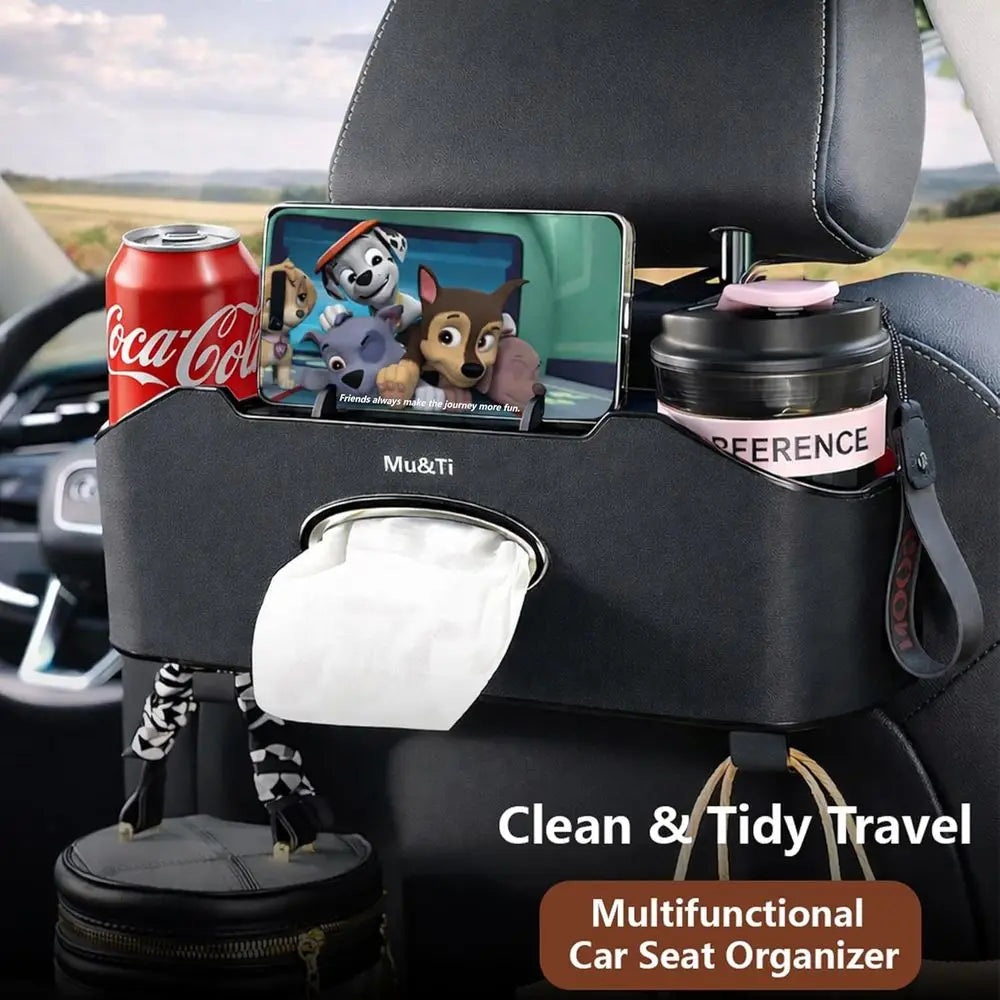 Multifunctional Car Organizer With Cup Holders And Phone Stand