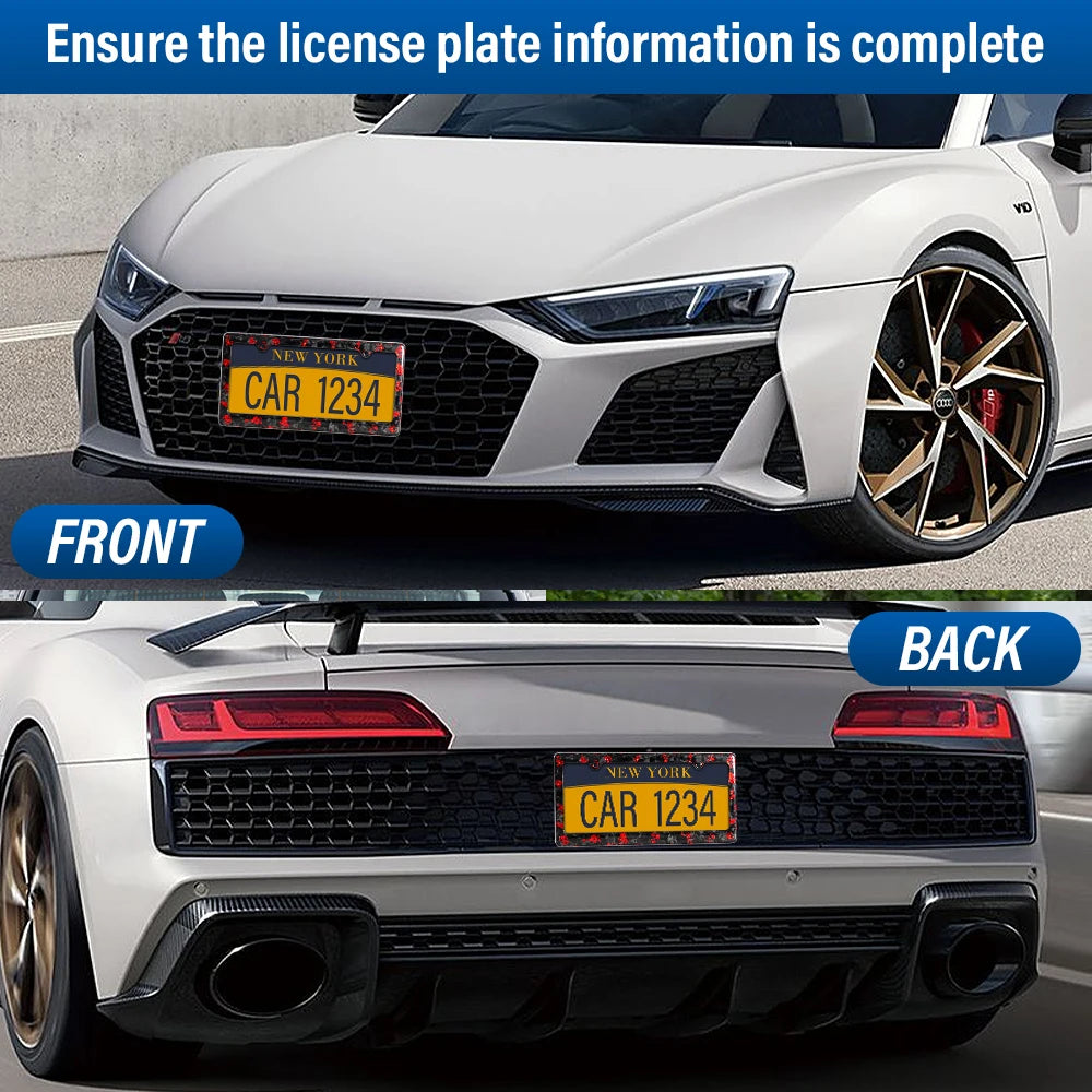 Forged Carbon Fiber License Plate Frame With Screw Caps
