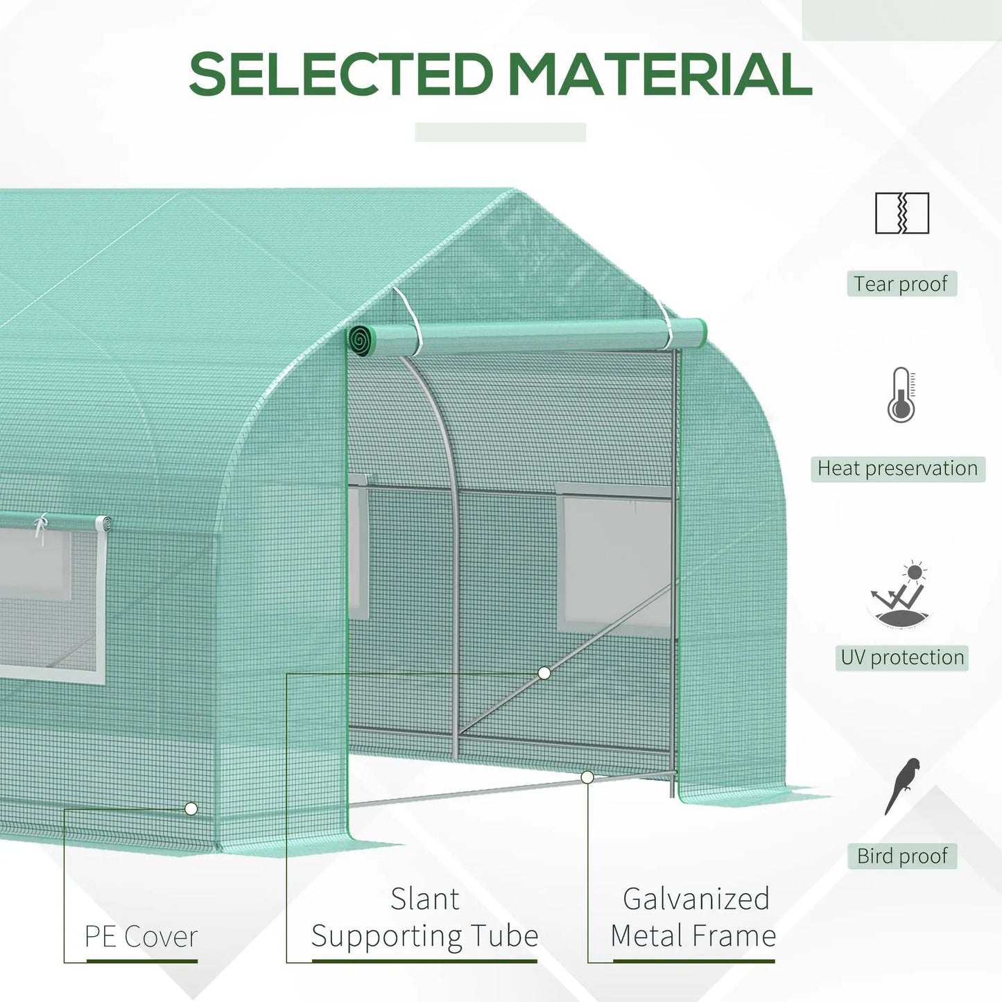 Outsunny Walk In Greenhouse Garden Shelter For Plants