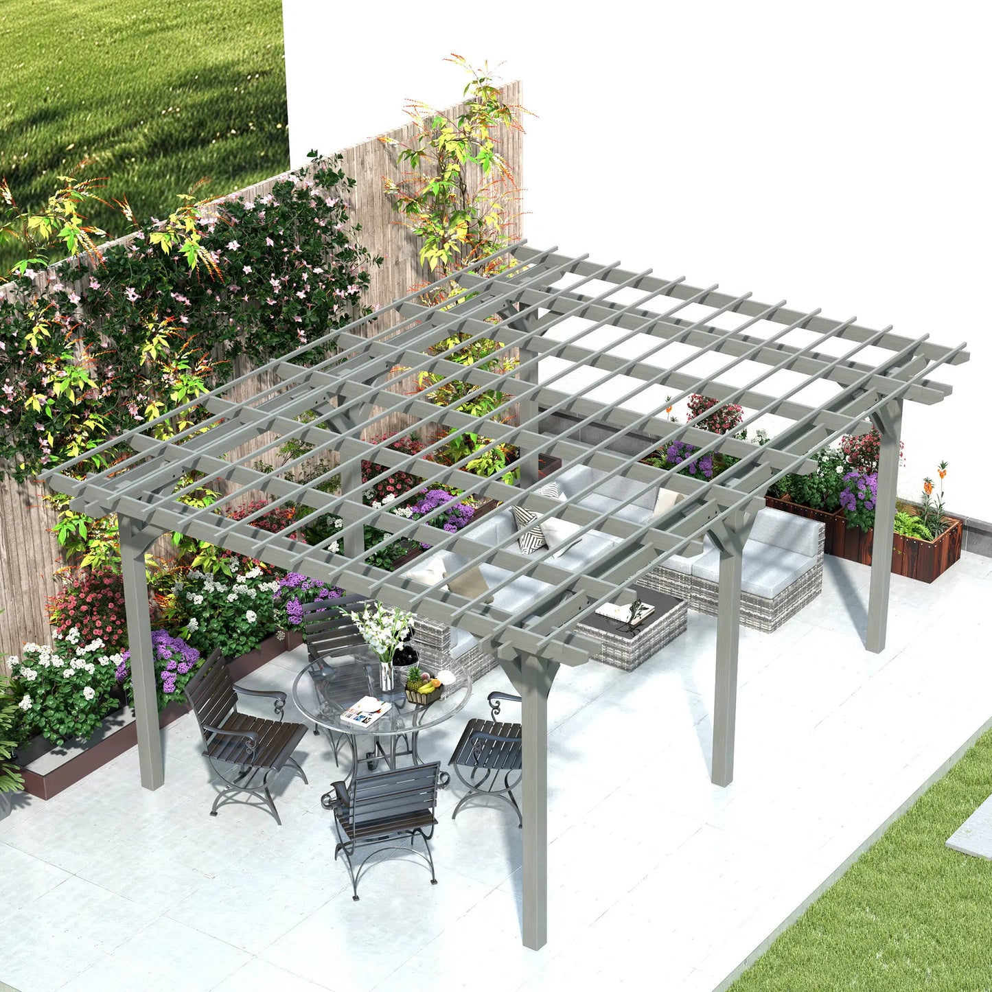 Wooden Pergola Gazebo For Outdoor Use With Stable Construction