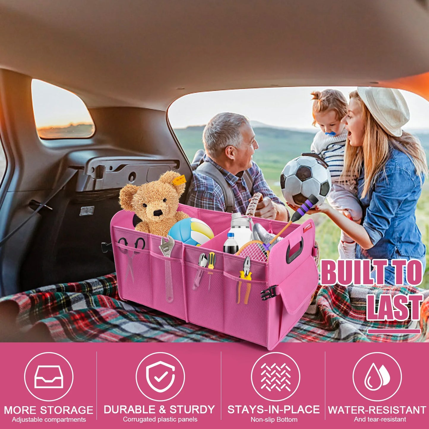 Collapsible Car Trunk Organizer Box For SUV And RV Waterproof