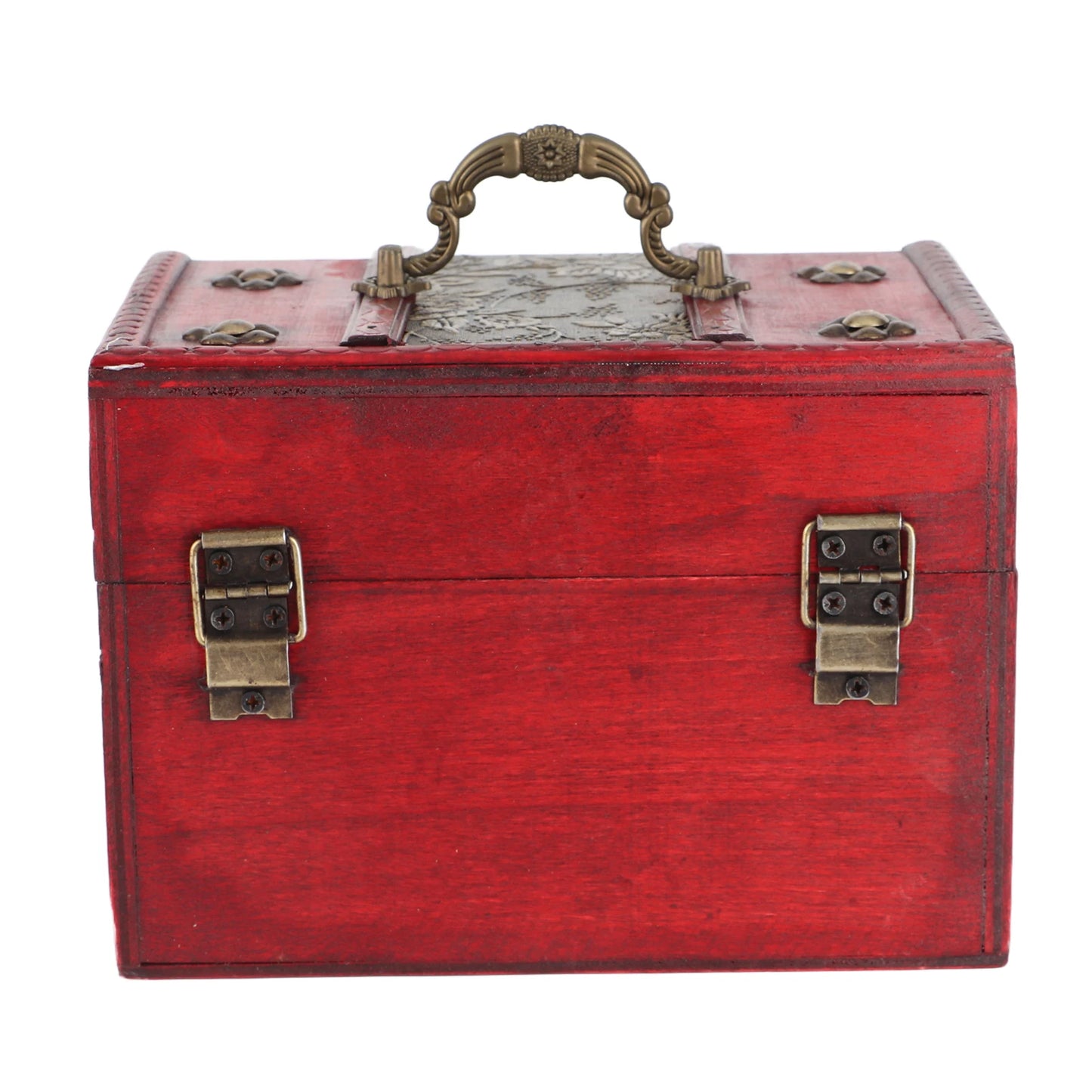 Wooden Jewelry Box Organizer Case With Faux Leather Interior