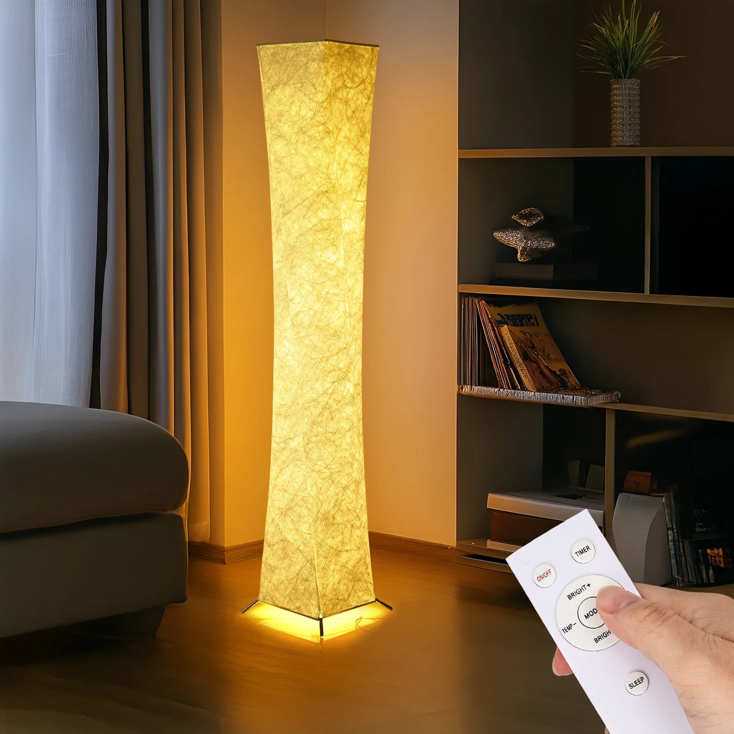 Soft Light Floor Lamp With Dimmable 3000K LED Tyvek Shade