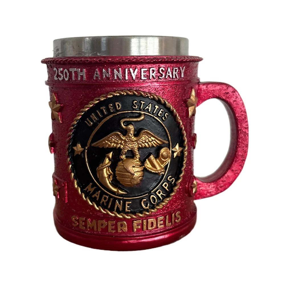 American Commemorative Mug Decorative 3D Relief For Veterans Marine Corps