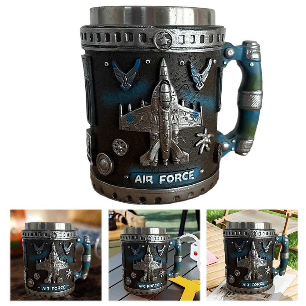 American Commemorative Mug Decorative 3D Relief For Veterans Marine Corps