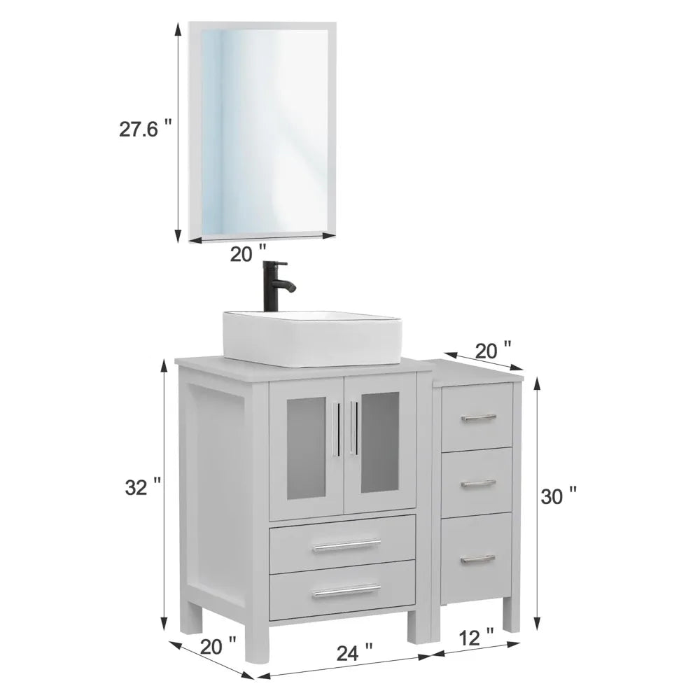 XIAOLANG Modern Bathroom Vanity Cabinet With Vessel Sink