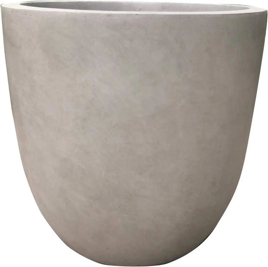 Round Concrete Planter With Drainage Hole For Indoor Outdoor Use