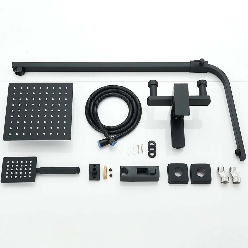 Shinesia Luxury Wall Mounted Shower Faucet Set With Swivel Spout