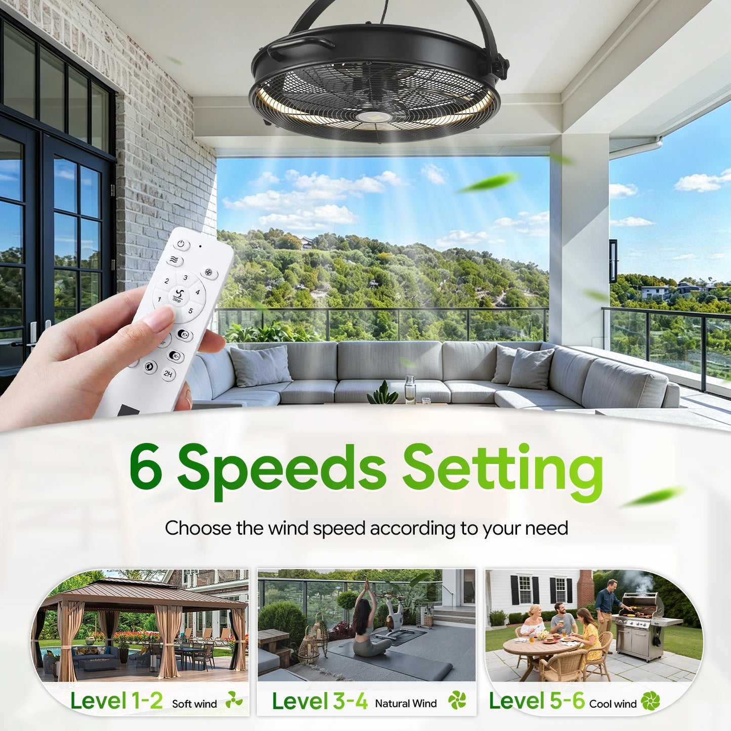 Orison Outdoor Ceiling Fan Remote App Control Plug In Dimmable