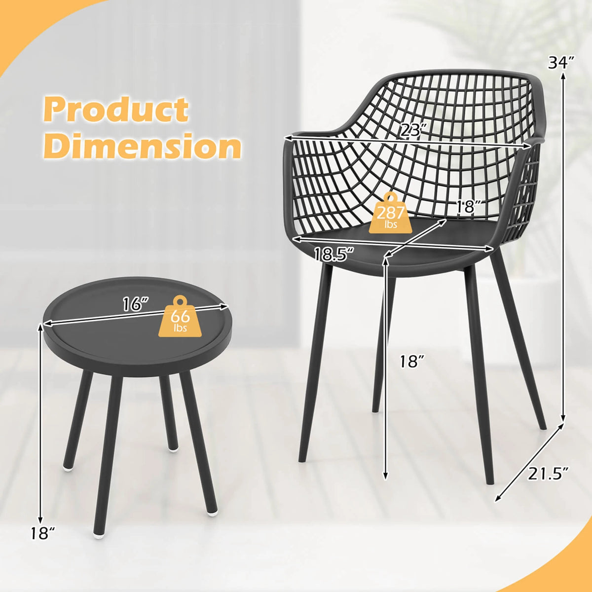 HOMASIS All Weather Patio Bistro Table and Chair Set of Two