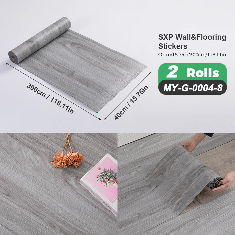 Self-Adhesive Wall and Floor Sticker Wood Grain Marble Design Wallpaper