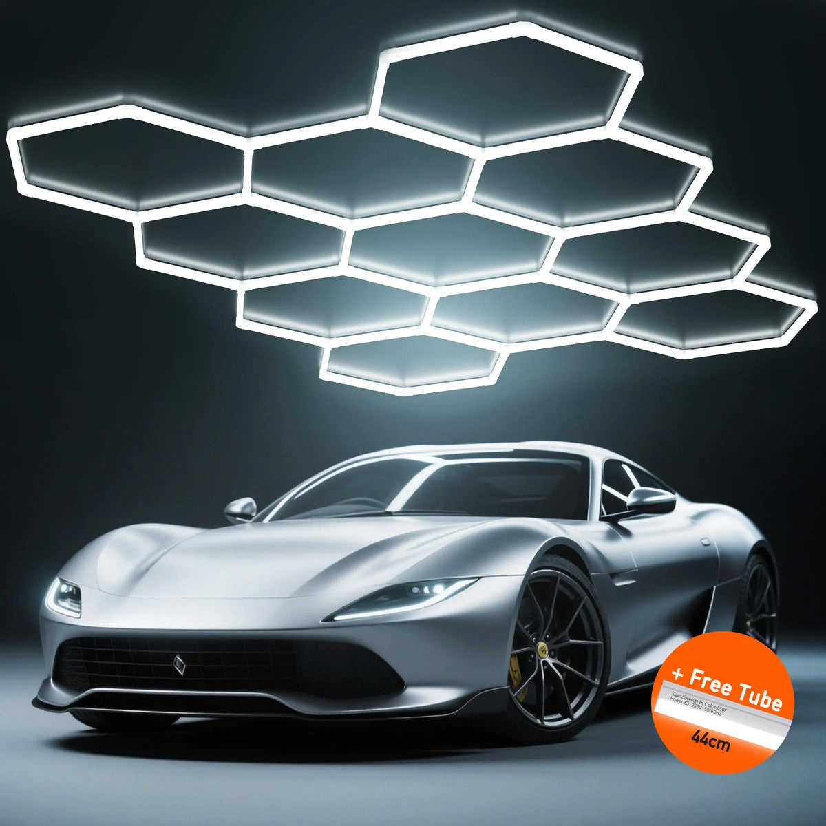 LED Hexagon Garage Ceiling Light For Auto Detailing Workshops
