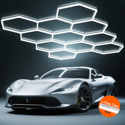 LED Hexagon Garage Ceiling Light For Auto Detailing Workshops