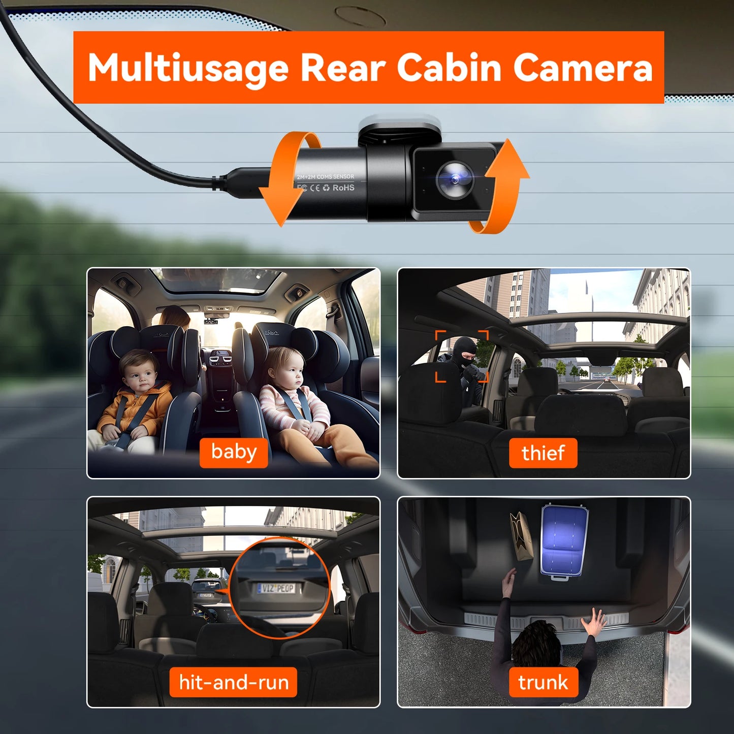 Vantrue N5 Dash Cam 4 Channel WiFi 360 NightVision GPS
