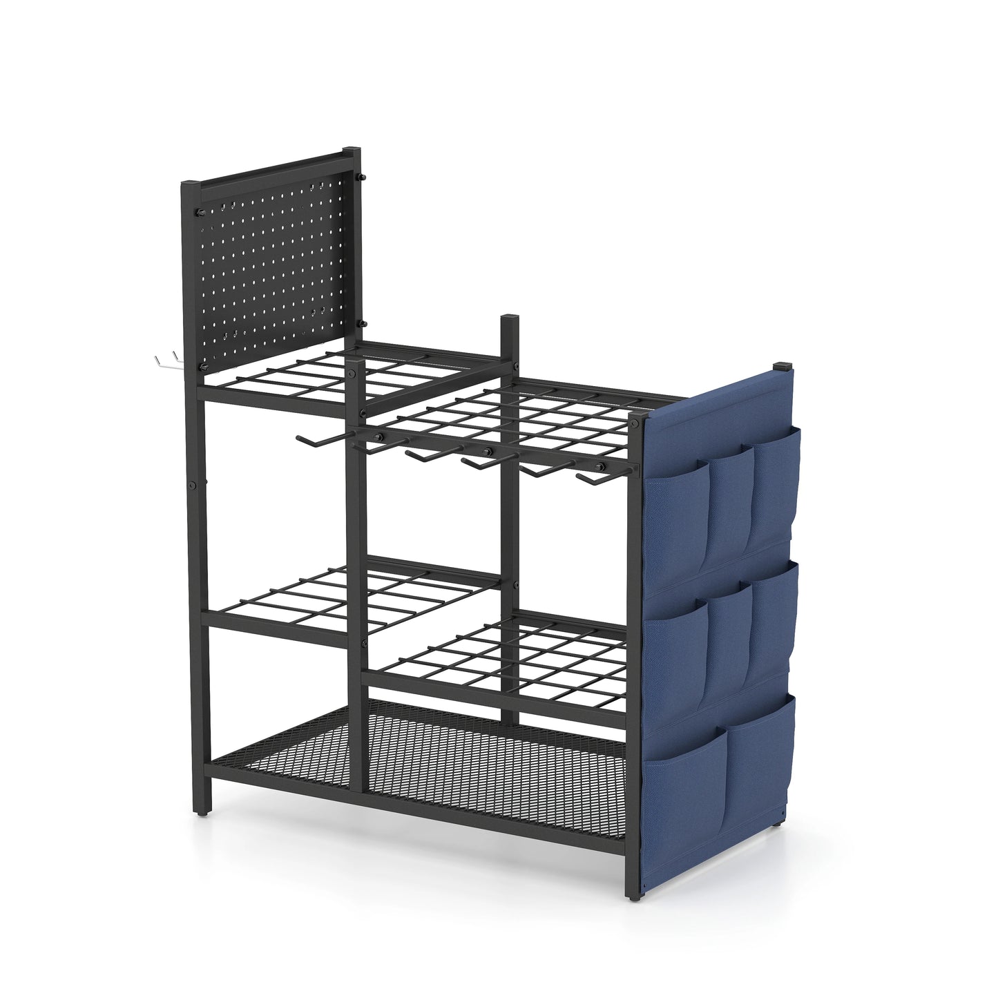 Heavy Duty Garden Tool Storage Organizer Freestanding Garage Tool Rack