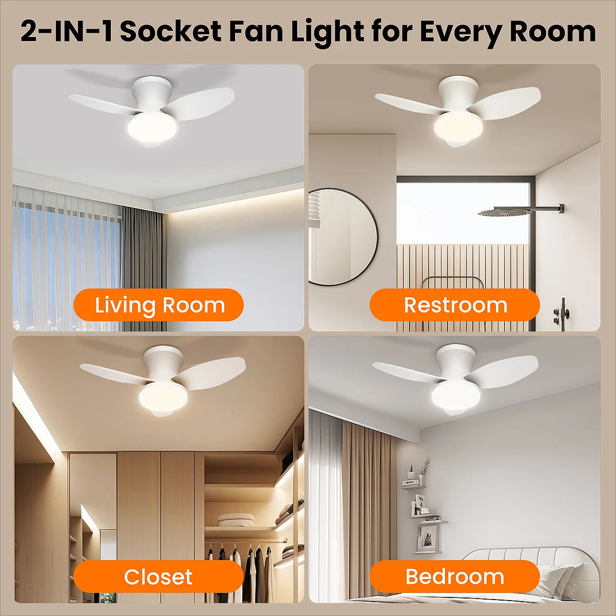 Mexllex 6-Speed LED Ceiling Fan With Remote And Light