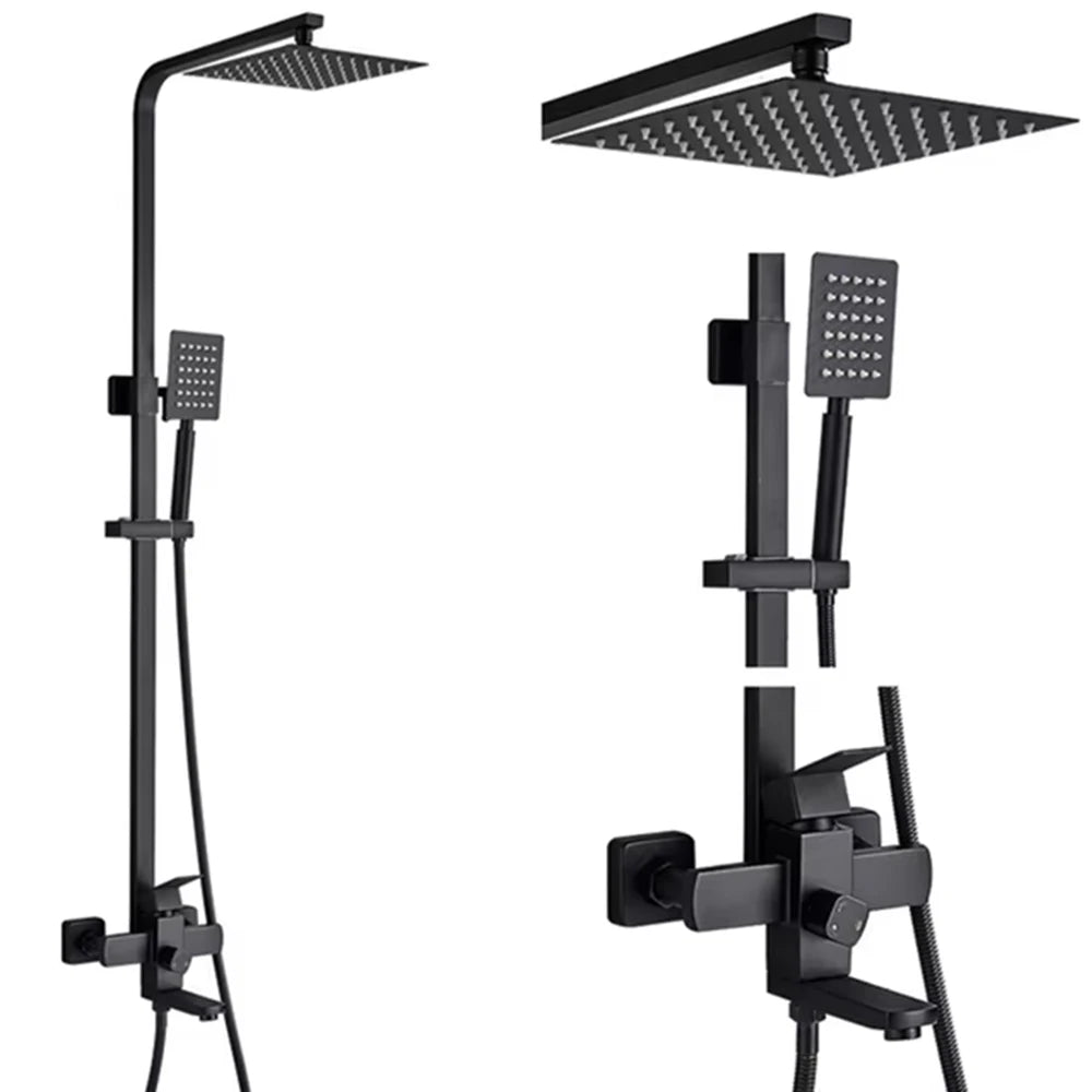 Shinesia Luxury Wall Mounted Shower Faucet Set With Swivel Spout