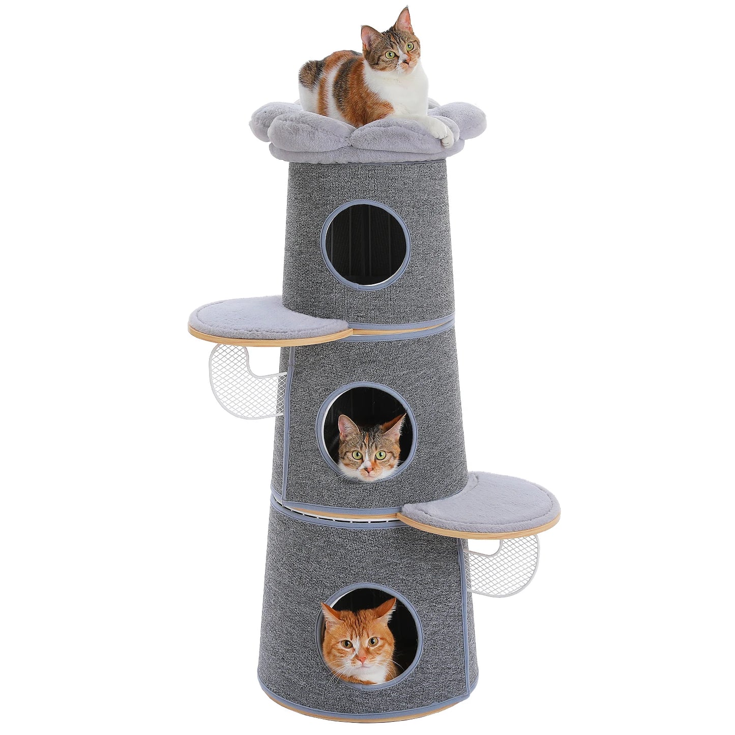 PAWZ Road Modern Cat Tree With Condos Multi Level Indoor Cat Furniture