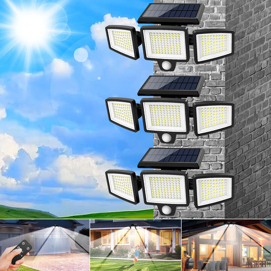 SZRSTH 3 Pack Outdoor Solar Lights With Motion Sensor 2800LM