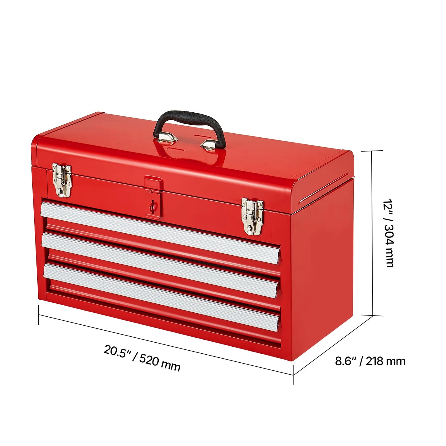 SucceBuy 3 Drawer Metal Tool Chest For Garage Workshop