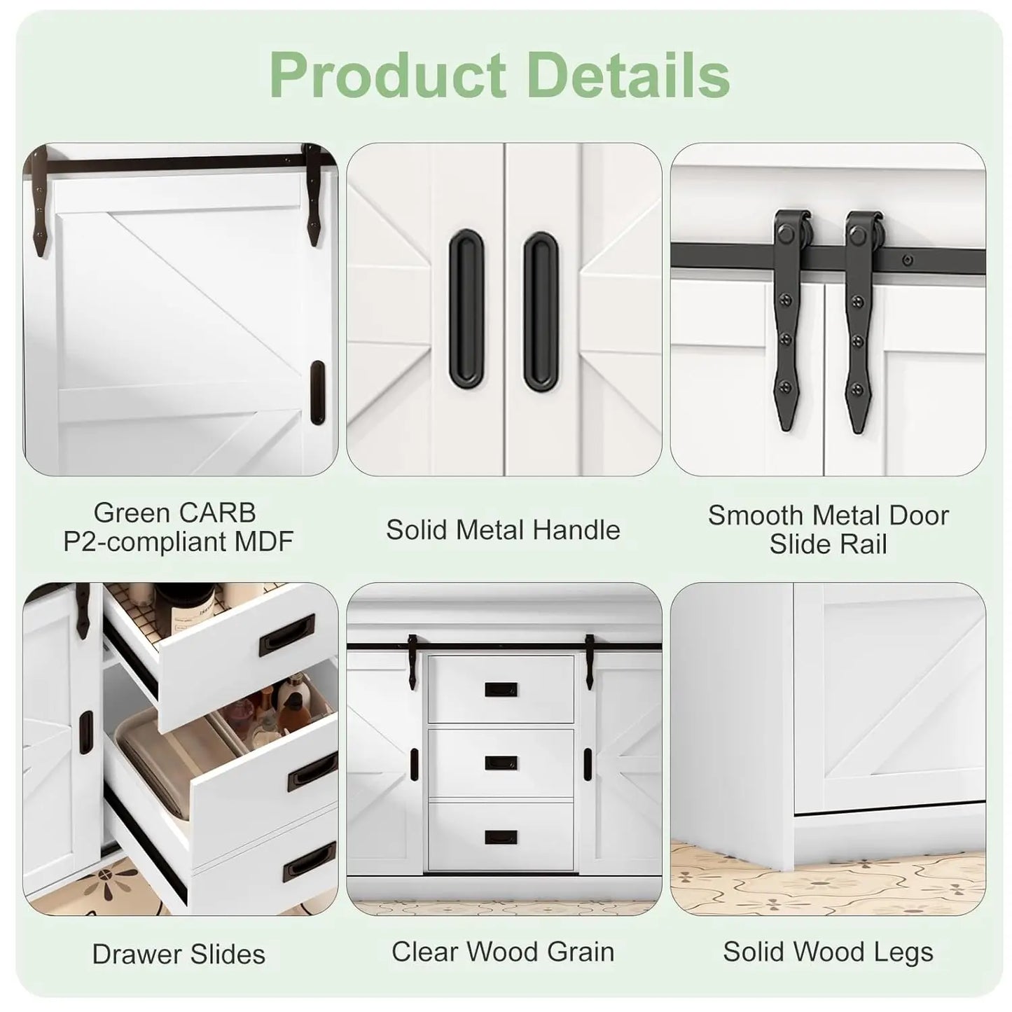 Double Sink Freestanding Bathroom Vanity With Barn Sliding Doors